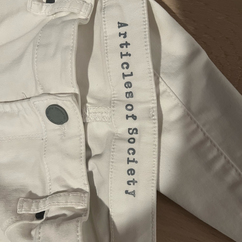 Articles of Society White Denim with Black Accent Stripes - Picture 6 of 10